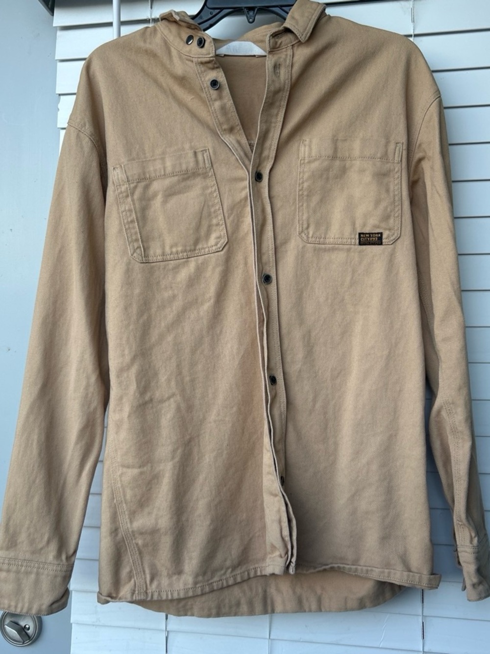 H&M Men's Hooded Shirt Jacket - Tan